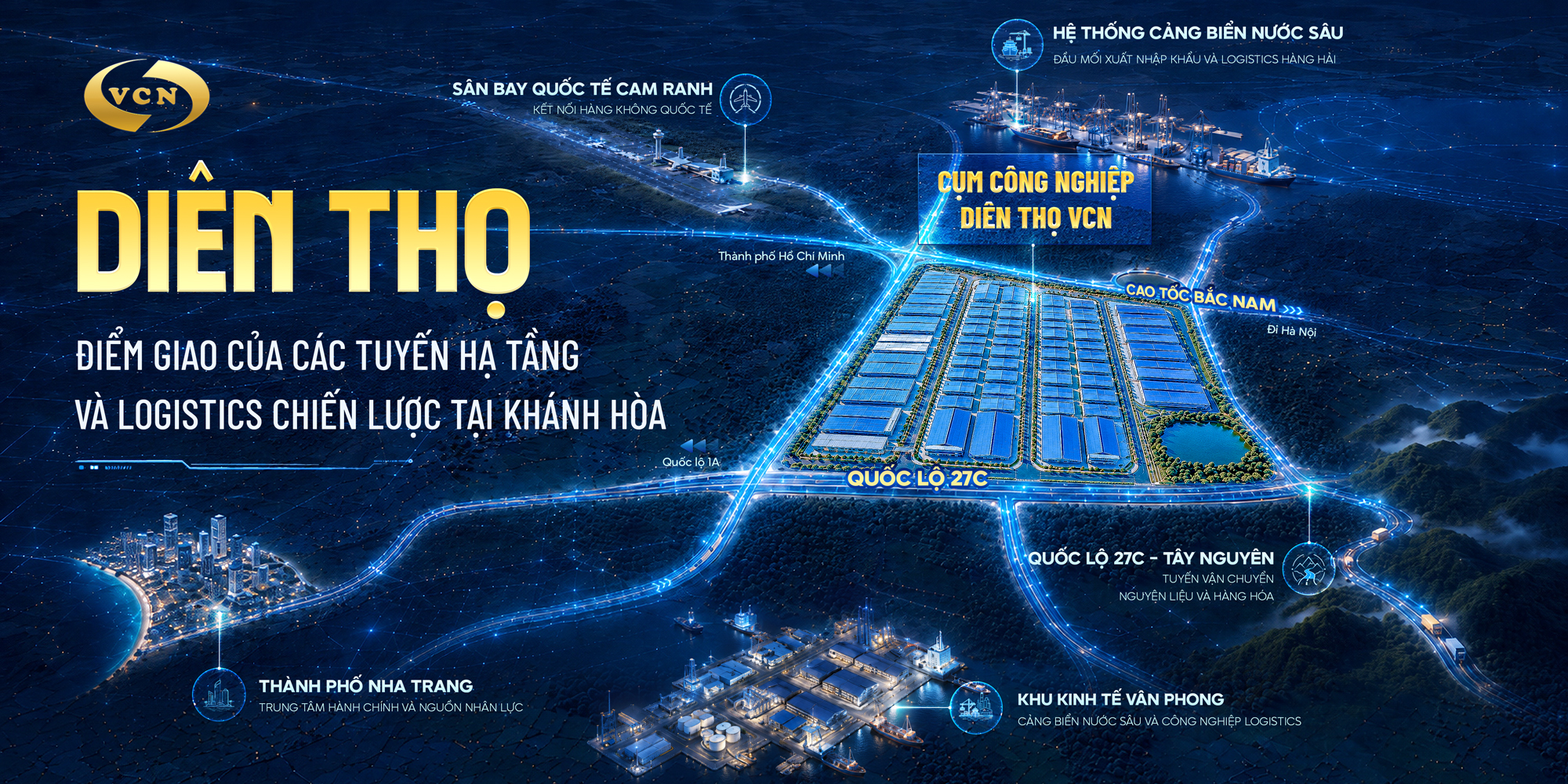 Poster ĐiỂm Giao CỦa CÁc TuyẾn HẠ TẦng VÀ Logistics ChiẾn LƯỢc TẠi KhÁnh HÒa